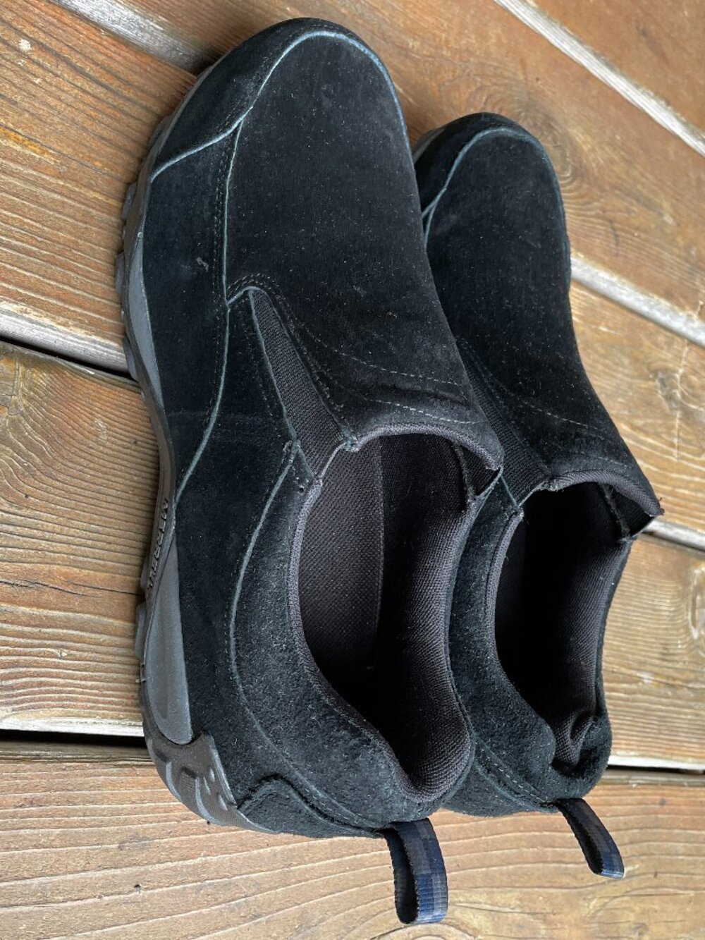EUC Merrell Black Suede Leather Performance Jungle Mocs in Men's 12 - Picture 9 of 11